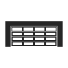 Door garage vector black icon. Vector illustration gate house on white background. Isolated black illustration icon of door garage.