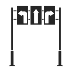 Road sign vector icon.Black vector icon road sign isolated on white background .