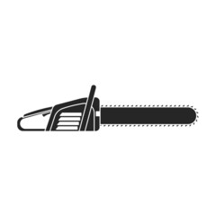 Chainsaw vector icon.Black vector icon isolated on white background chainsaw.