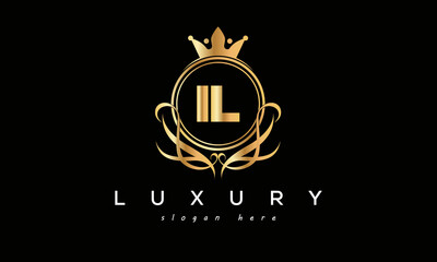 IL royal premium luxury logo with crown	