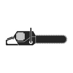 Fototapeta na wymiar Chainsaw vector icon.Black vector icon isolated on white background chainsaw.