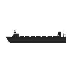 Barge vector icon.Black vector icon isolated on white background barge.