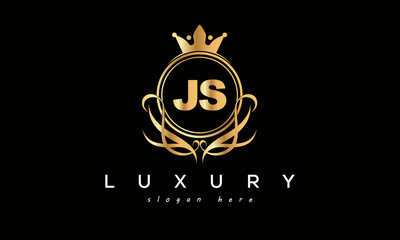 JS royal premium luxury logo with crown	
