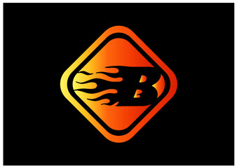 Fire B Letter Logo And Icon Design Template