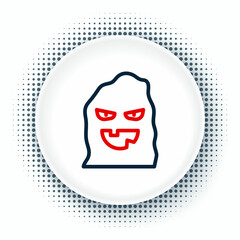 Line Funny and scary ghost mask for Halloween icon isolated on white background. Happy Halloween party. Colorful outline concept. Vector