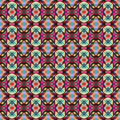 Colorful seamless portuguese tiles Ikat spanish tile pattern Italian majolica. Mexican puebla talavera Moroccan, Turkish, Lisbon floor tiles Ethnic tile design Tiled texture for flooring ceramic.