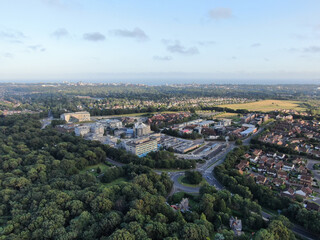 Aerial view of the main campus of Bournemouth University