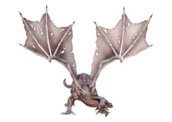 Naklejka premium 3D Rendering Fairy Tale Dragon on White