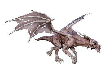 Fototapeta premium 3D Rendering Fairy Tale Dragon on White