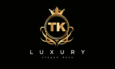 TK royal premium luxury logo with crown	