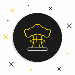 Line Nuclear explosion icon isolated on white background. Atomic bomb. Symbol of nuclear war, end of world. Colorful outline concept. Vector