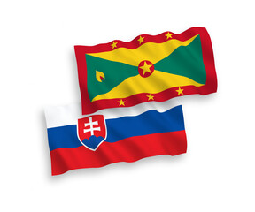 Flags of Slovakia and Grenada on a white background