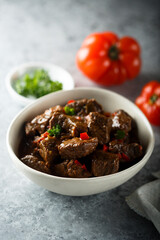 Traditional homemade beef ragout or goulash