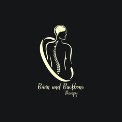 brain and backbone therapy logo exclusive design inspiration