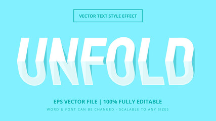 Unfold paper editable 3d vector text style effect. Editable illustrator text style. - obrazy, fototapety, plakaty