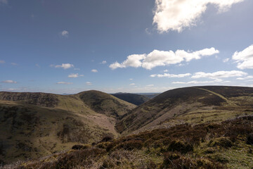 Cardingmill Valley and the Long Mynd in Shropshire Hills UK