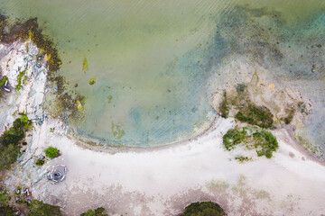 Sea coastline, green-turquoise colours