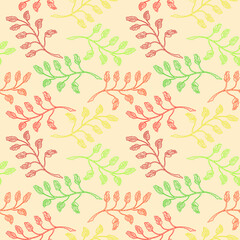 Seamless pattern with colorful autumn leaves. Vector illustration.