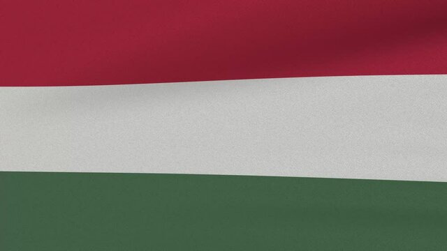 Loop Waving Flag Hungary Land 3D Closeup