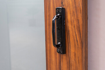 door handle on a wooden door