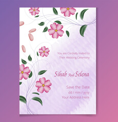 Beautiful Water Color Floral  Wedding Invitation Card