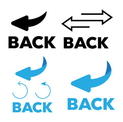 Flip over or turn. Back Arrow icon flat - obrazy, fototapety, plakaty