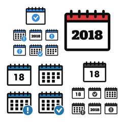 Calendar Icons. Event add delete progress