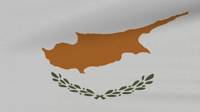 Loop Waving Flag Cyprus Land 3D Closeup