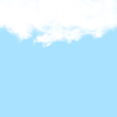 Realistic clouds on blue sky background.