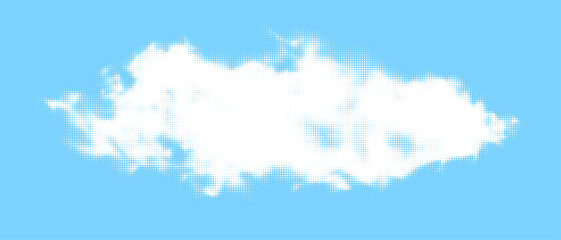 Big halftone dotted cloud banner.