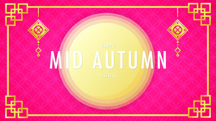 Happy Mid Autumn Festival , Flat Modern design , illustration Vector EPS 10