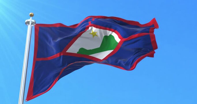 Sint Eustatius Flag, Caribbean Netherlands, Netherlands. Loop