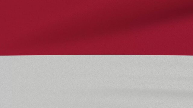 Loop Waving Flag Monaco Land 3D Closeup