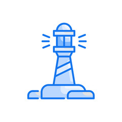 Light House vector blue colours icon style illustration. Eps 10 file