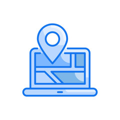 Map location vector blue colours icon style illustration. Eps 10 file