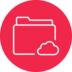 Cloud Folder Isolated Vector icon which can easily modify or edit

