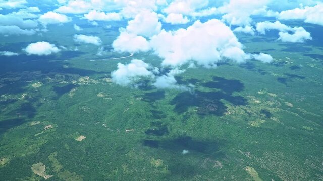 Flight over wilderness in Zimbabwe