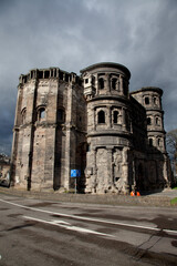 Fototapeta na wymiar the roman Porta Nigra or Black Gate in the historic town of Trier in Germany