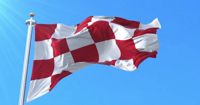 North Brabant Flag, Netherlands. Loop