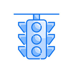Traffic Light vector blue colours colours icon style illustration. Eps 10 file