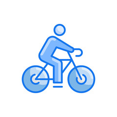 Obraz premium Bicycle vector blue colours icon style illustration. Eps 10 file