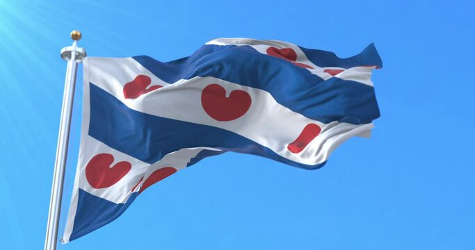 Friesland Flag, Netherlands. Loop