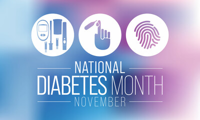 National Diabetes month is observed every year in November, it is the primary global awareness campaign focusing on diabetes. Vector illustration - Powered by Adobe