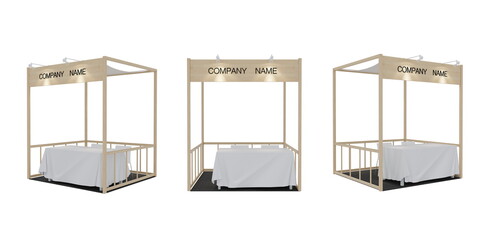 Standard Booth size 2 x 2 m.  for Event  Exhibition Fair  3D render