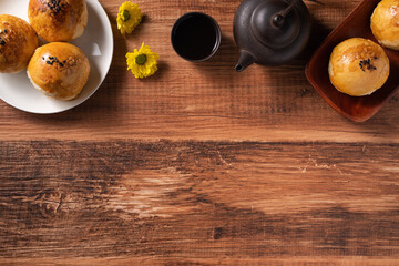 Moon cake yolk pastry for Mid-Autumn Festival holiday.