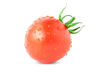 tomato with water droplets isolated on white background