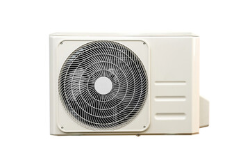 Condensing unit of air conditioning systems isolated on white with clipping path.