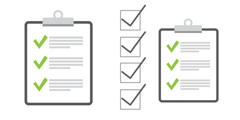 Clipboard checklist flat design. Check list vector illustration