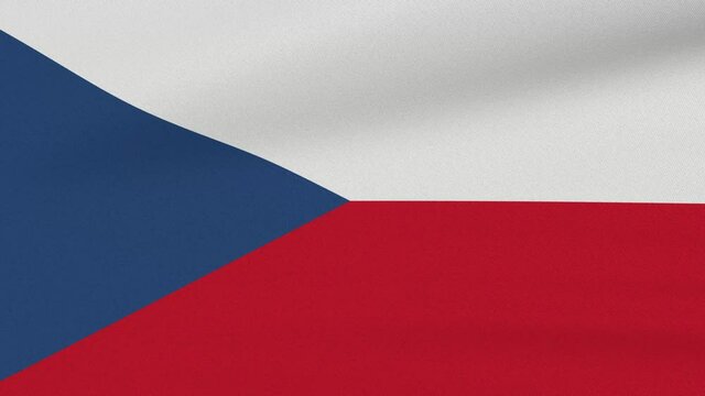 Loop Waving Flag Czechia Land 3D Closeup