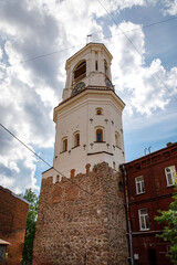 View of Clock Tower of the Cathedral of the Vyborg, Russia